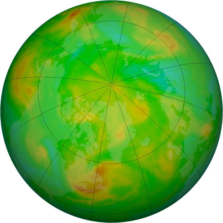 Arctic ozone map for 01 July 1991